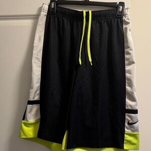 Nike kids Black and Neon Yellow Sports Shorts